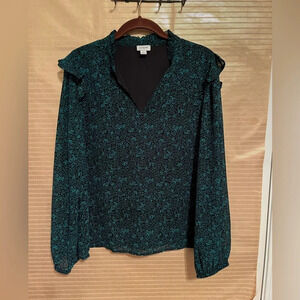 J CREW~ LIGHTWEIGHT BLOUSE~GREEN~